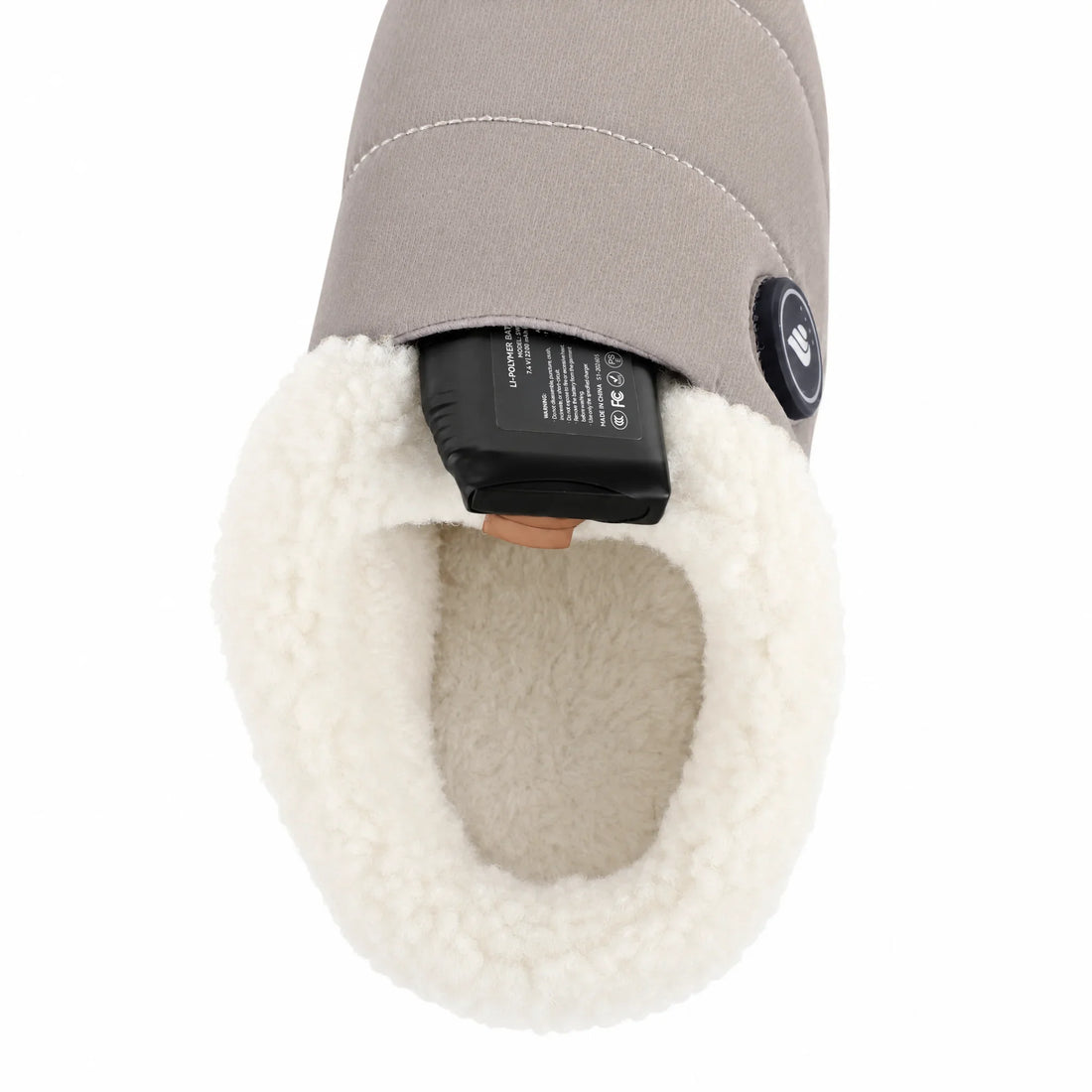 Verwarmde pantoffels taupe 3