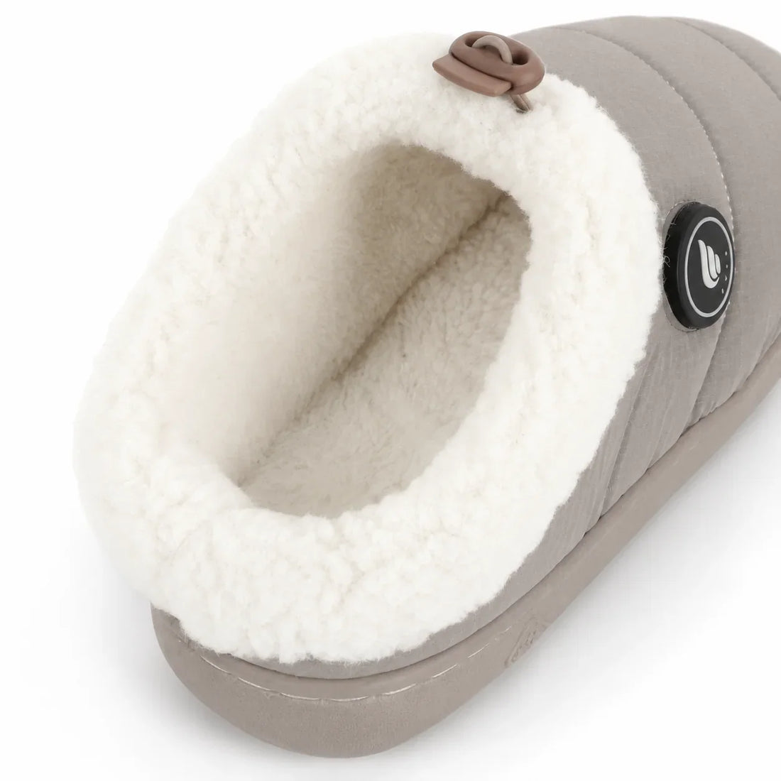 Verwarmde pantoffels taupe 5