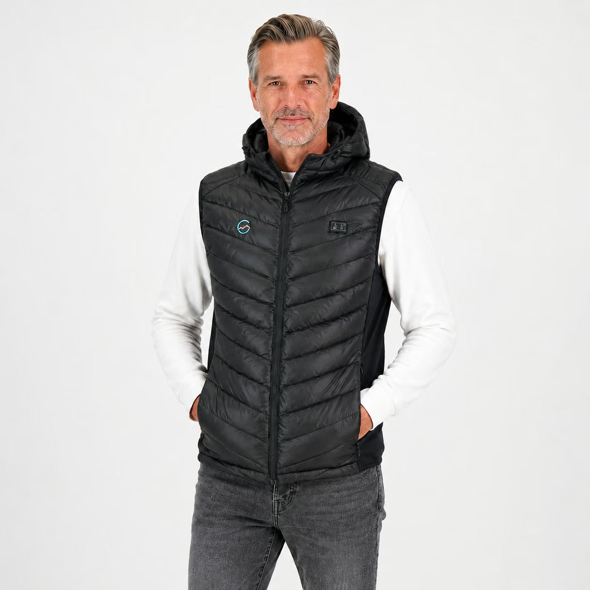 Man draagt de Gløde Høgge verwarmde bodywarmer heren, voorkant